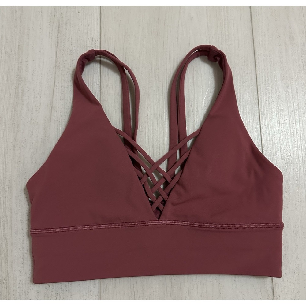 Lululemon Bind & Cross Sports Bra Sz 6 - Moss Rose Color - A/B Cup
